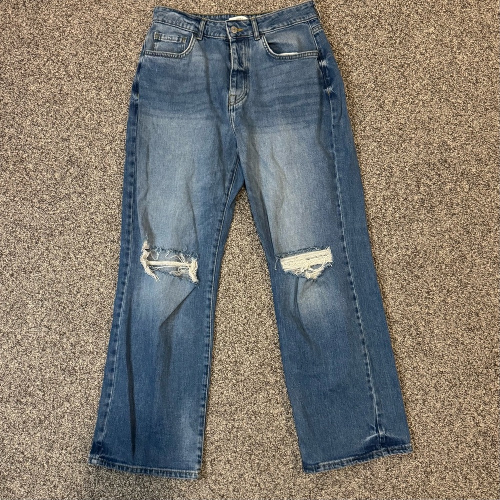Forever 21 Jeans Wide Leg Distressed Jeans - Picture 2 of 9